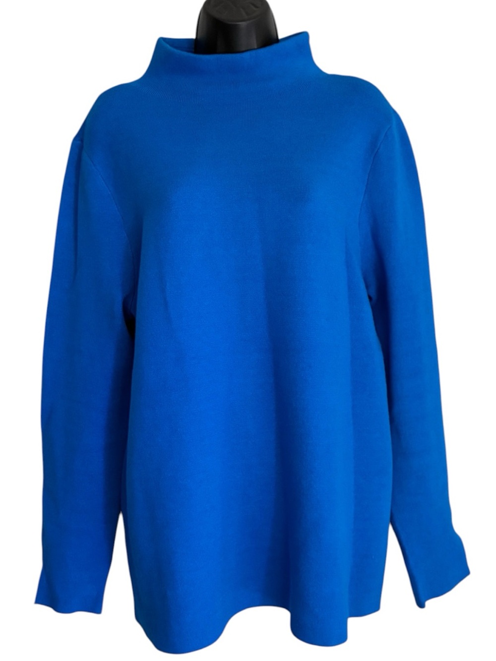 J. Jill Cobalt Blue Coastal Grandma Relaxed Funnel Neck Winter Sweater Sz L